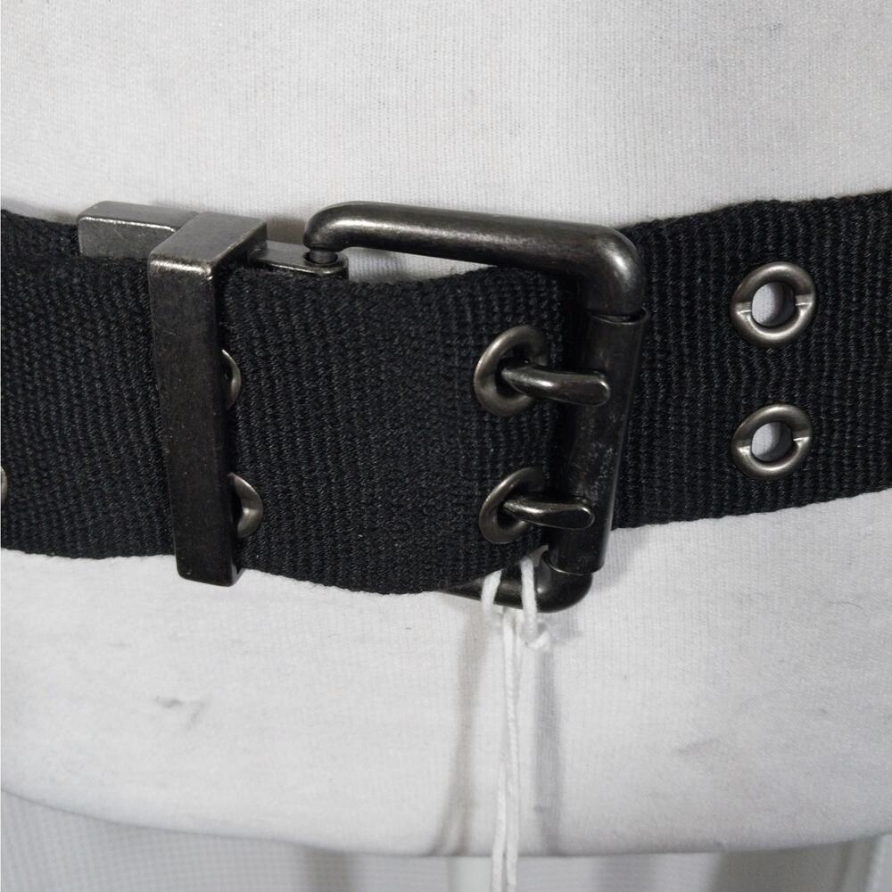 NWT! AEROPOSTALE! BLACK, GRAY REVERSIBLE RIVETED DETAIL MIDNIGHT BUCKLE BELT! M - Picture 4 of 16